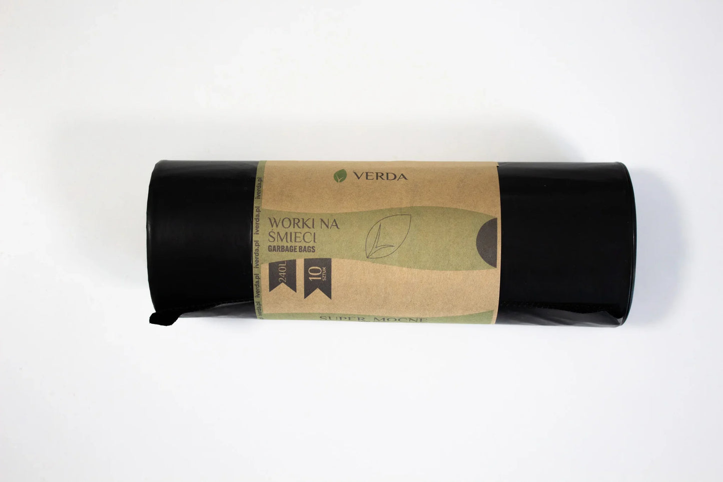Rolki czarnych worków na śmieci VERDA 240L, 10 sztuk, mocne worki do odpadów