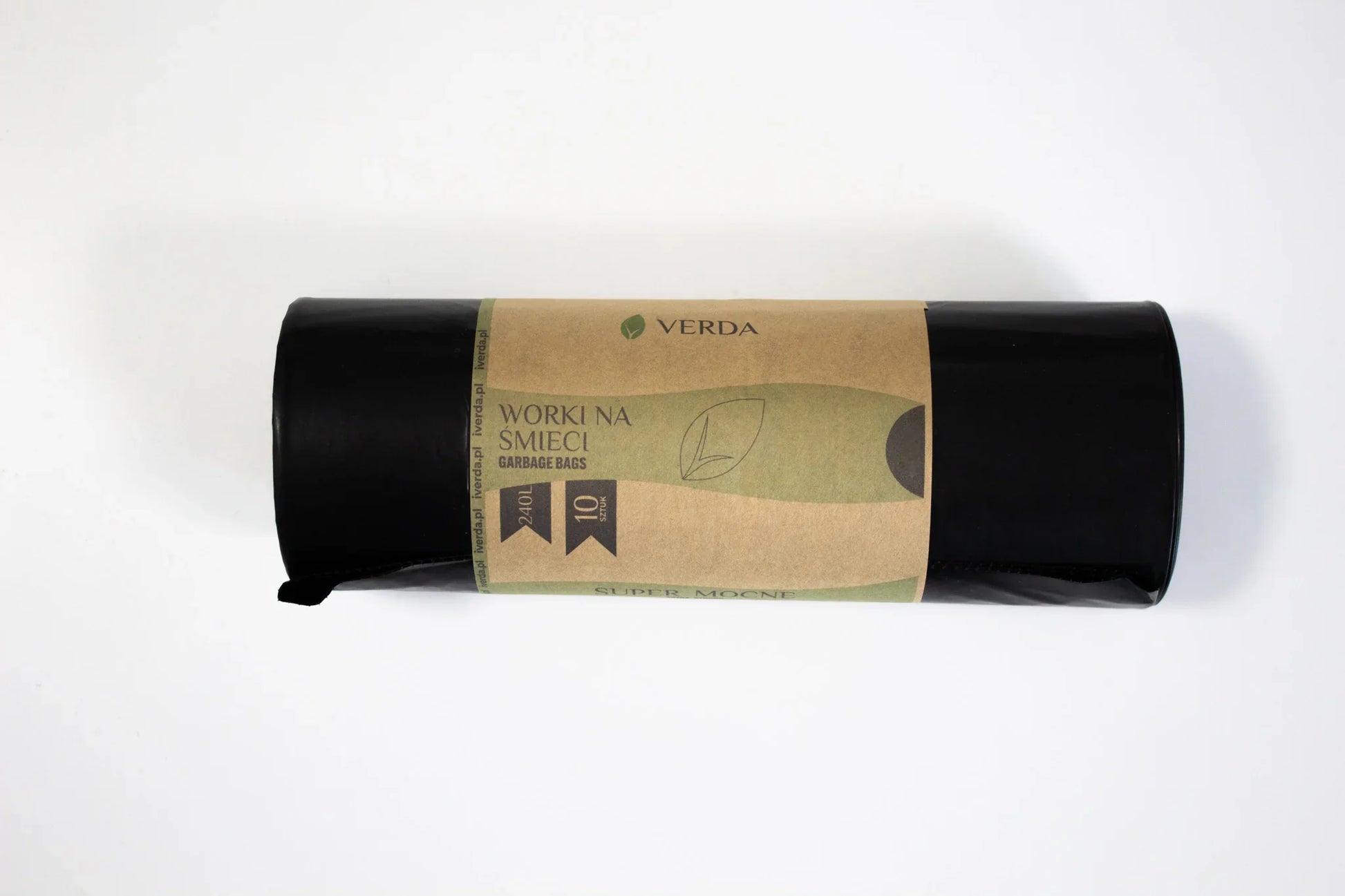 Rolki czarnych worków na śmieci VERDA 240L, 10 sztuk, mocne worki do odpadów