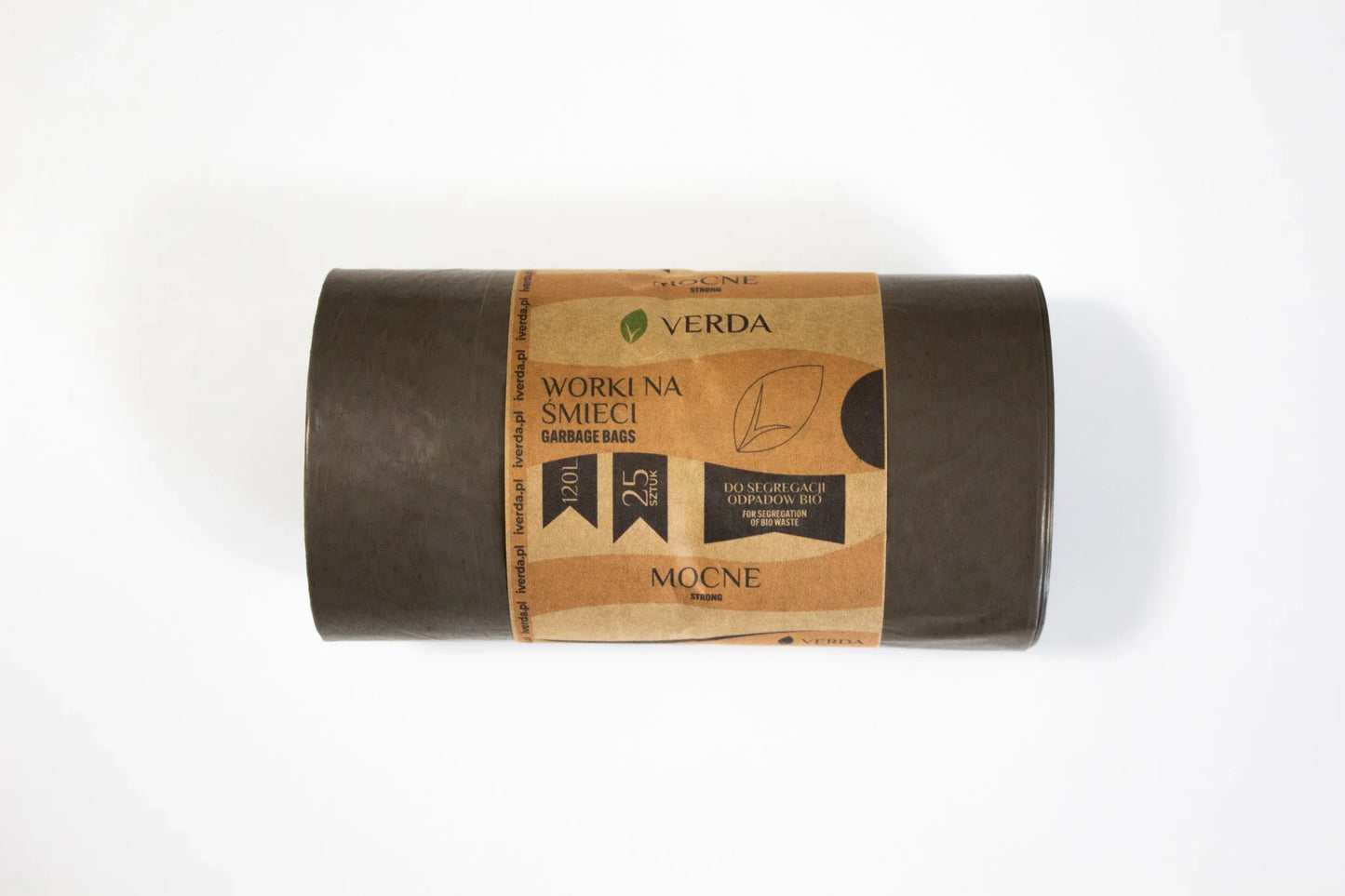 Rolki czarne worki na śmieci Verda 120 l, 25 sztuk, mocne worki do segregacji bio odpadów