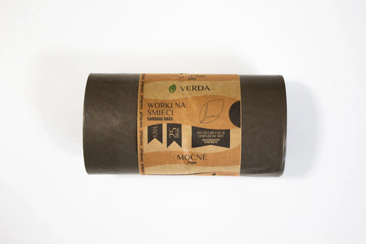 Rolki czarne worki na śmieci Verda 120 l, 25 sztuk, mocne worki do segregacji bio odpadów